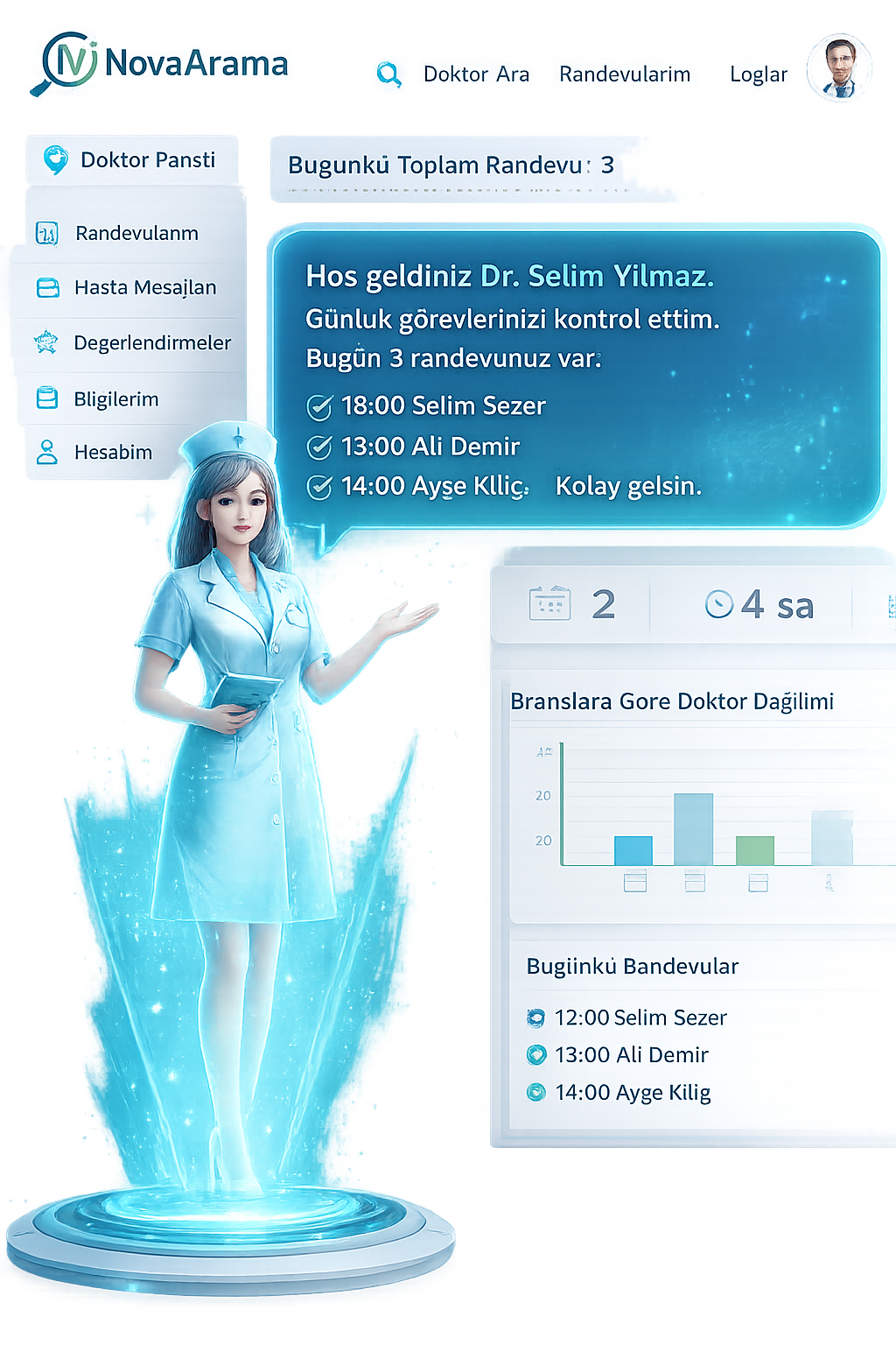 NovaAsistan hologram hemşire