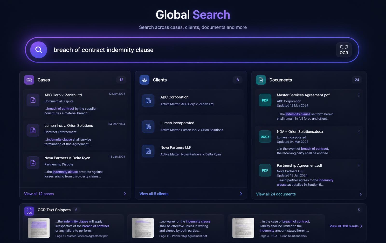 Global Arama & OCR görseli